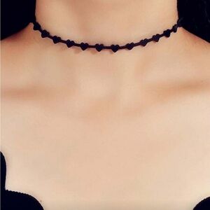 Elegant Black Heart Choker Necklace